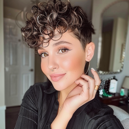 Layered Pixie Cut with Defined Curls