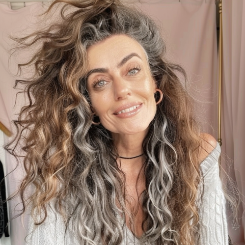 Long Curls with Voluminous Crown