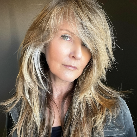 Long Layers with Feathered Bangs