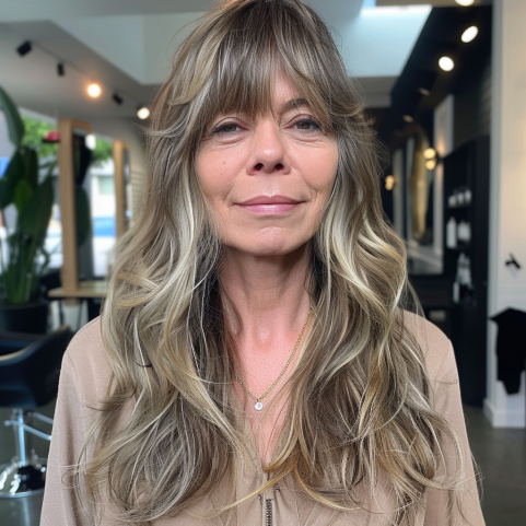 Long Layers with Wispy Bangs