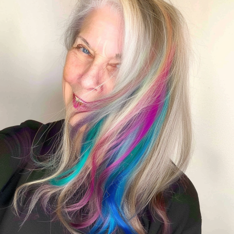 Long and Layered with Bold Color Pops