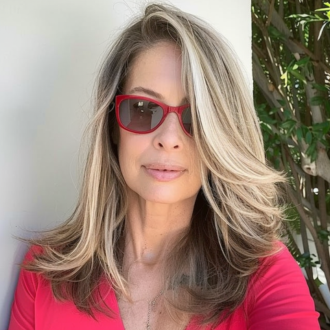 Long and Layered with a Side Part