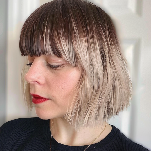 Razored Bob with Textured Bangs