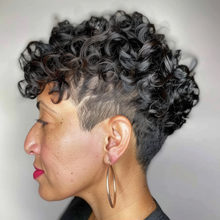 Short Curly Cut with Nape Undercut