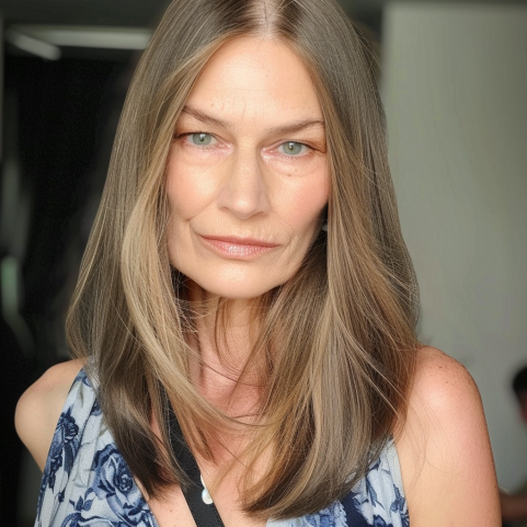 Sleek and Polished with a Middle Part