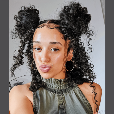 Space Buns with Curly Tendrils