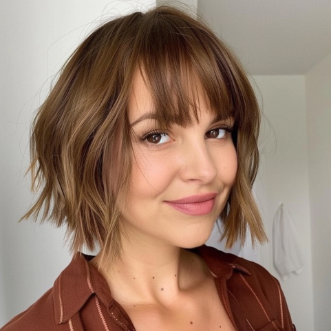 Windswept Bob with Piecey Bangs