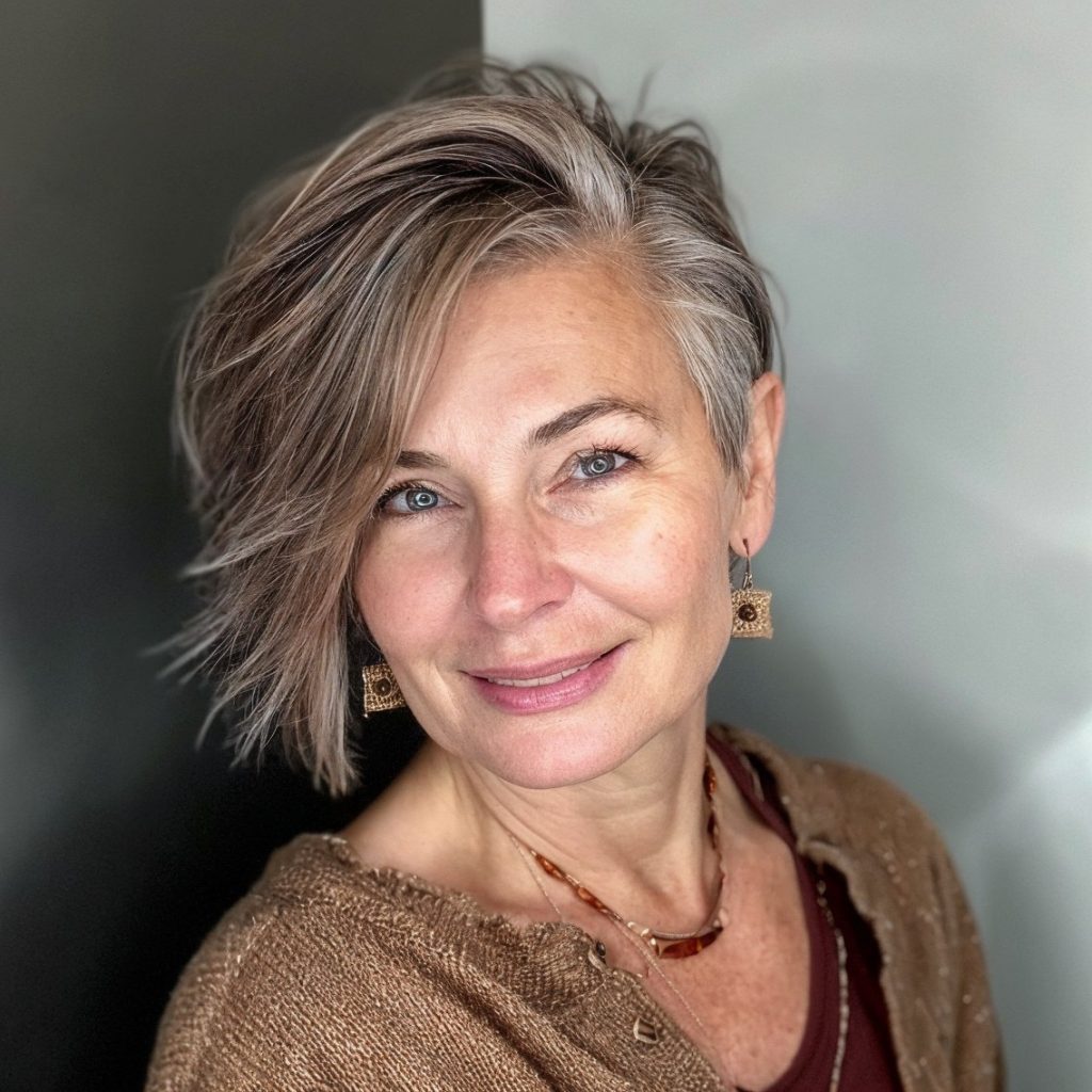 35 Schmeichelhafte Frisuren mit Pony, die ein Hit bei Frauen über 50 sind