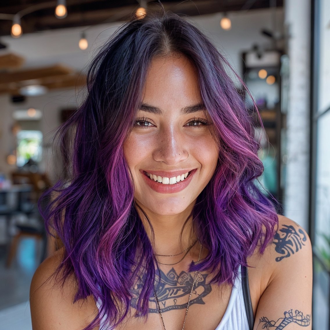 magnific KDhSgpMSt7xxOALrtBpz Dark Brunette Hair with Vibrant Violet Highlights