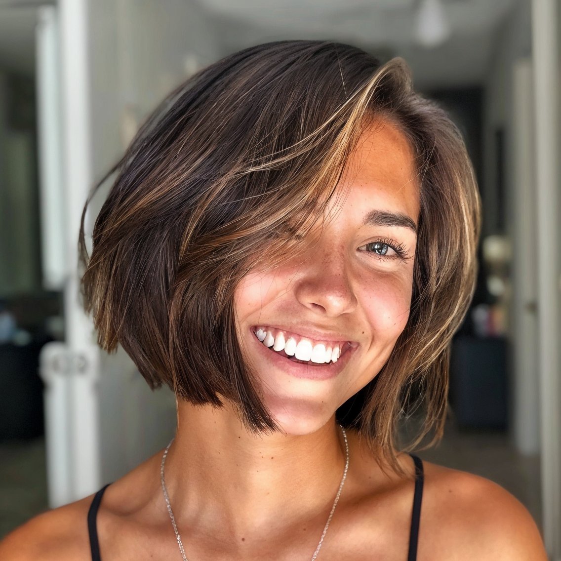 magnific a3UaNqdihDmXtlm1KPlo Razor Cut Bob with Delicate Peekaboo Highlights