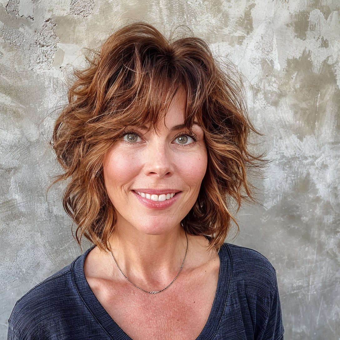 magnific 45rI7yY6zp6GQ18m2BYR Short Shag with Wavy Bangs