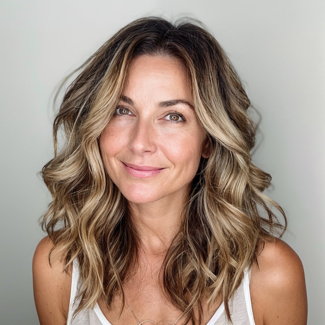 magnific TKbhWyAwdGeWLejd4iNj Shoulder Length Waves with Chunky Highlights