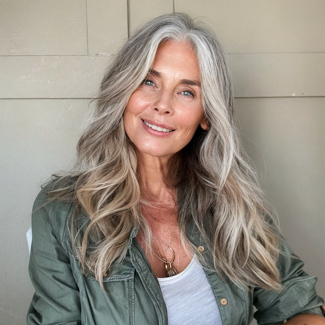 magnific ByfXTxOgIHLR6rnr5x0b Long Gray Hair with Balayage