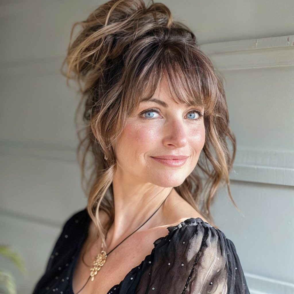 Claw Clip Hairstyles With Curtain Bangs 