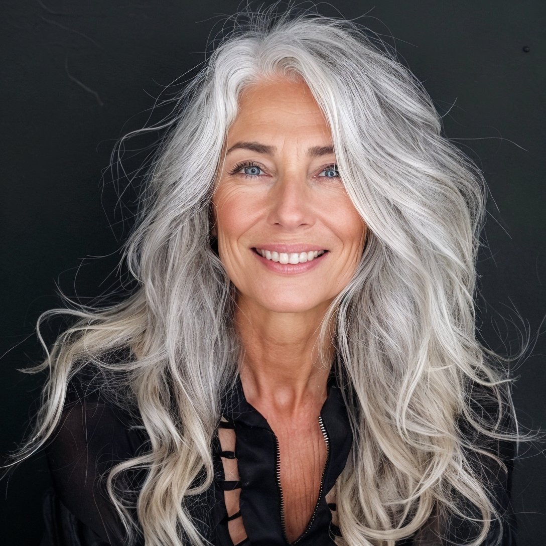 magnific hUKUyscUgMbRwqyDu9Iy Long Silver Hair with Textured Layers