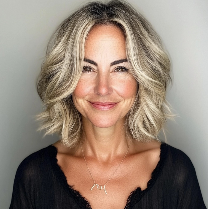 Ash Blonde Textured Lob