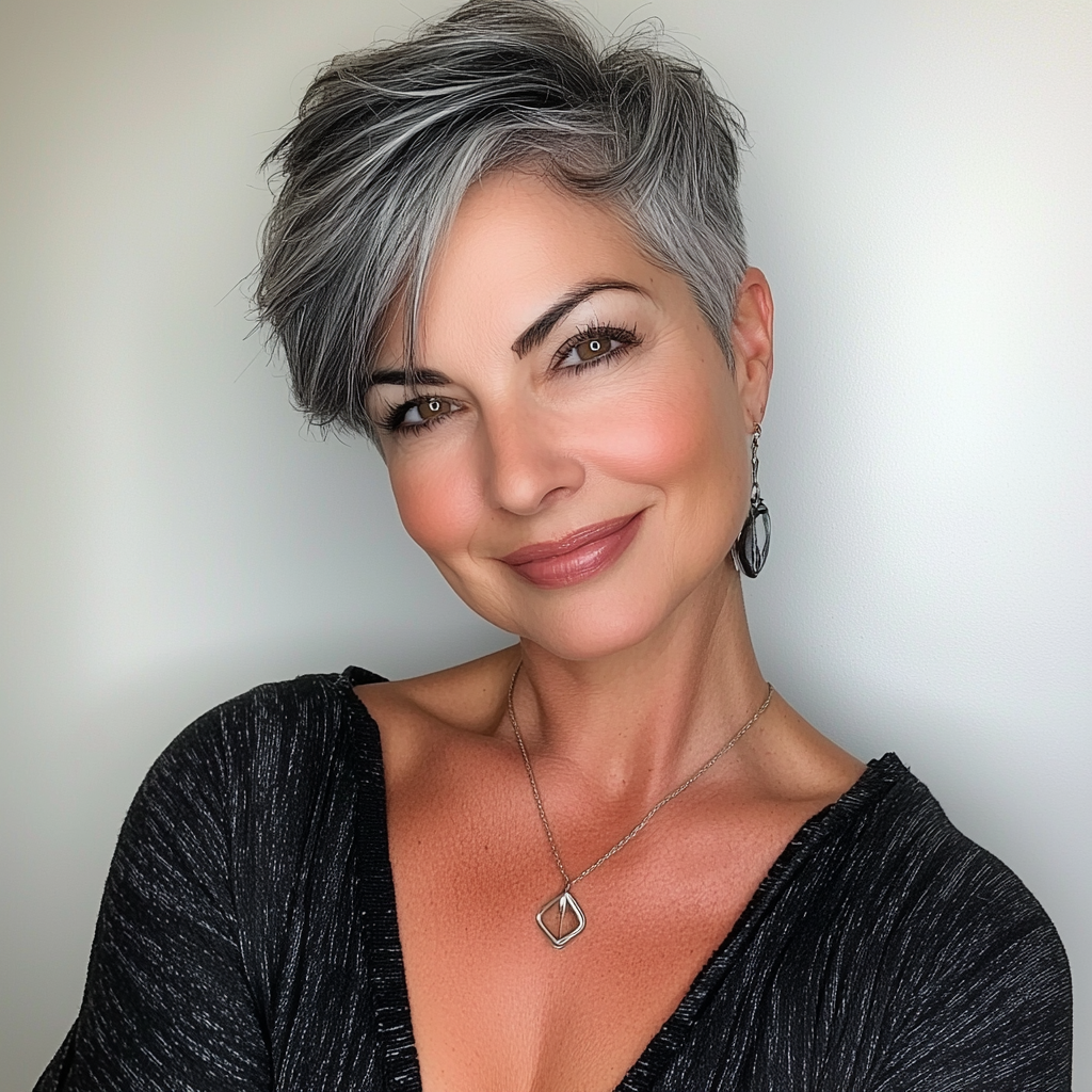 capecod8999 A pretty 50 year old woman with Edgy Gray Pixie w 9e032db1 e162 473a 8f9f a344dbc167f2 0